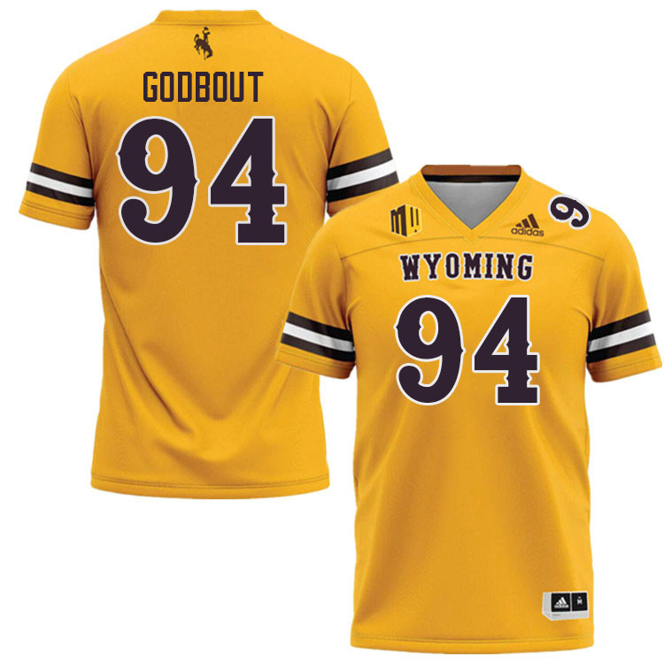 Wyoming Cowboys #94 Cole Godbout College Football Jerseys Stitched Sale-Gold